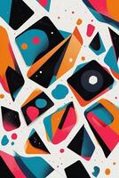 an abstract painting with colorful shapes and shapes photo
