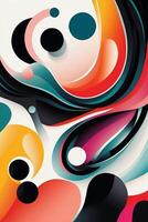 an abstract painting with colorful shapes and shapes photo