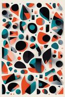 an abstract painting with colorful shapes and shapes photo