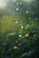 background of rain on blurred bokeh photo