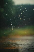 antecedentes de lluvia en borroso bokeh foto