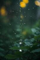 background of rain on blurred bokeh photo