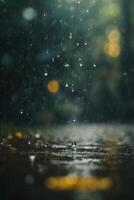 background of rain on blurred bokeh photo