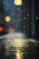 background of rain on blurred bokeh photo