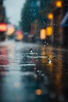 background of rain on blurred bokeh photo