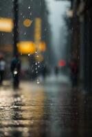 background of rain on blurred bokeh photo