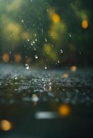 antecedentes de lluvia en borroso bokeh foto