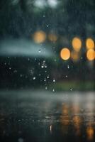 background of rain on blurred bokeh photo