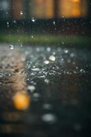 background of rain on blurred bokeh photo