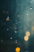 background of rain on blurred bokeh photo