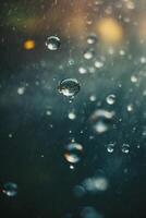 background of rain on blurred bokeh photo