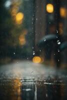 background of rain on blurred bokeh photo