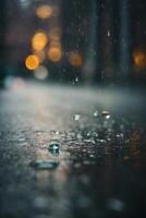 raindrops on the ground in a puddle photo