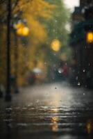 raindrops on the ground in a puddle photo