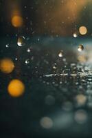 raindrops on the ground in a puddle photo