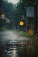 raindrops on the ground in a puddle photo