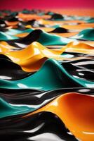 a colorful wave of liquid flowing over a surface photo