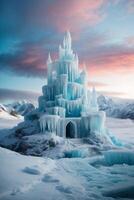 frozen castle in the snow photo