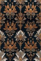 a floral pattern on a dark blue background photo