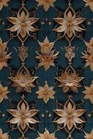 a floral pattern on a dark blue background photo