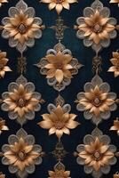 a floral pattern on a dark blue background photo