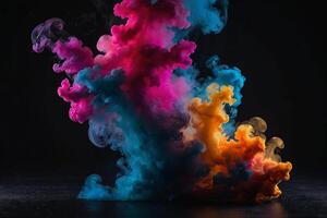 colorful smoke is being created in the air photo