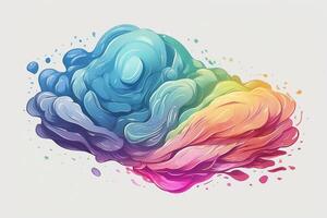 colorful abstract cloud with splashes of paint photo