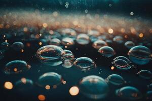 water droplets on a dark background photo