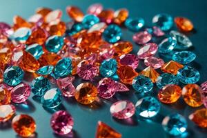 colorful diamonds on a dark background photo