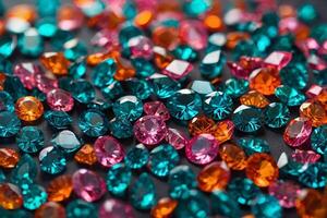 colorful diamonds on a dark background photo