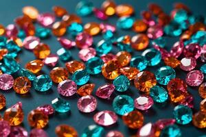 colorful diamonds on a dark background photo