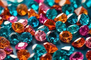 colorful diamonds on a dark background photo