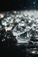 diamonds on a black background photo