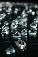 diamonds on a black background photo