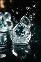 diamonds on the water surface photo