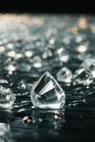 diamantes en el agua superficie foto