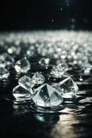 diamantes en el agua superficie foto