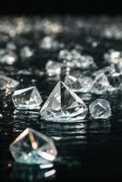 diamantes en el agua superficie foto