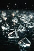 diamantes en el agua superficie foto