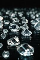 diamantes en el agua superficie foto