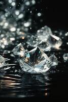 diamonds on the water surface photo