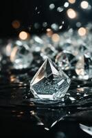 diamonds on the water surface photo