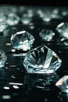 diamonds on the water surface photo