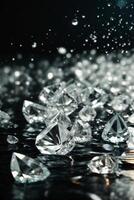 diamonds on the water surface photo