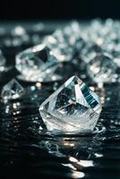 diamantes en el agua superficie foto