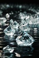 diamantes en el agua superficie foto