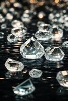 diamantes en el agua superficie foto