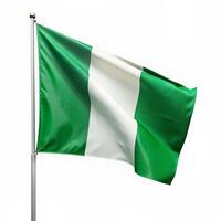 nigeria flag isolated on white background photo