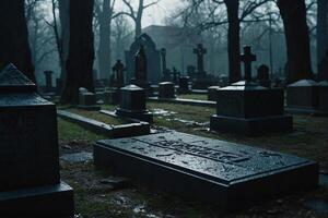 a candle is lit in front of a tombstone photo