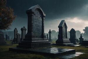 a candle is lit in front of a tombstone photo